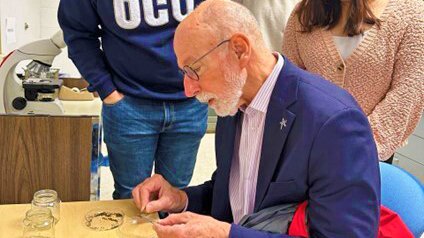 President Evans visiting the lab