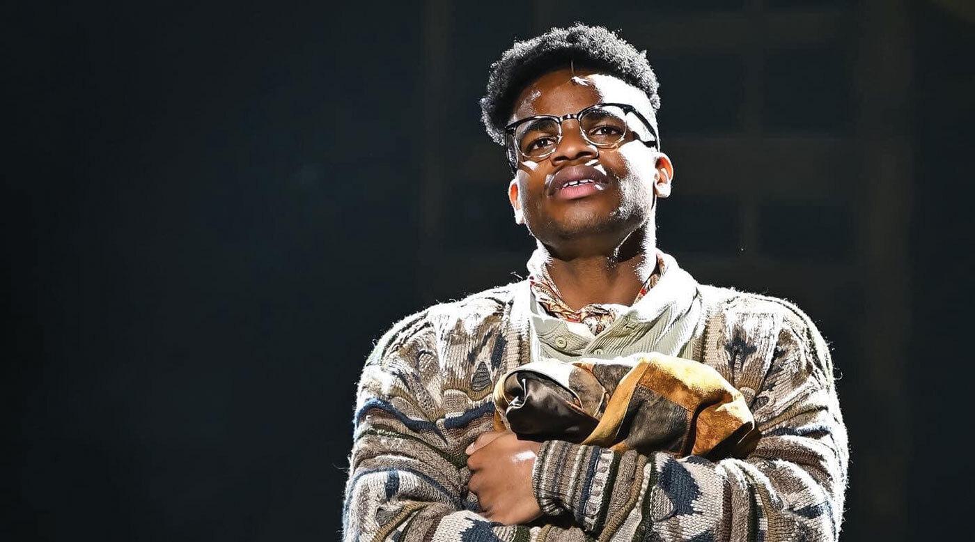 Closeup of man performing on stage